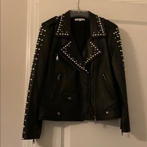 Rebecca Minkoff Pearl Studded Wes Moto Jacket